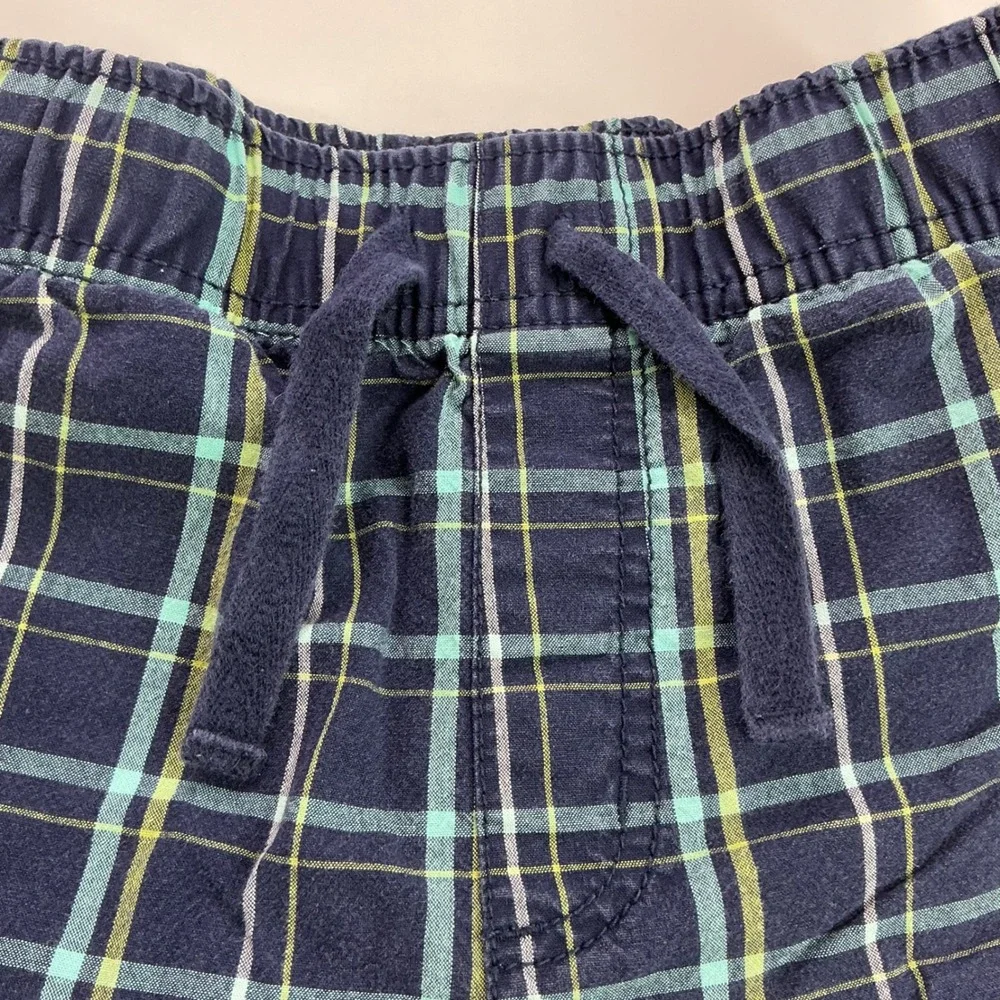 Gymboree Navy Blue Plaid Shorts Kids Size 8 Cotton Elastic Waist Drawstring